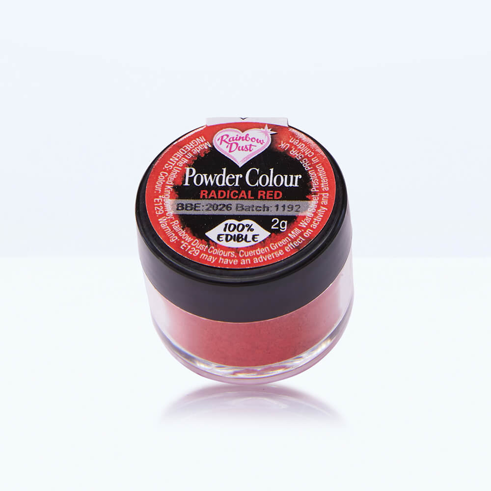 Bright red powdered food colouring