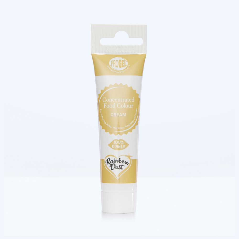 Cream food colouring gel tube