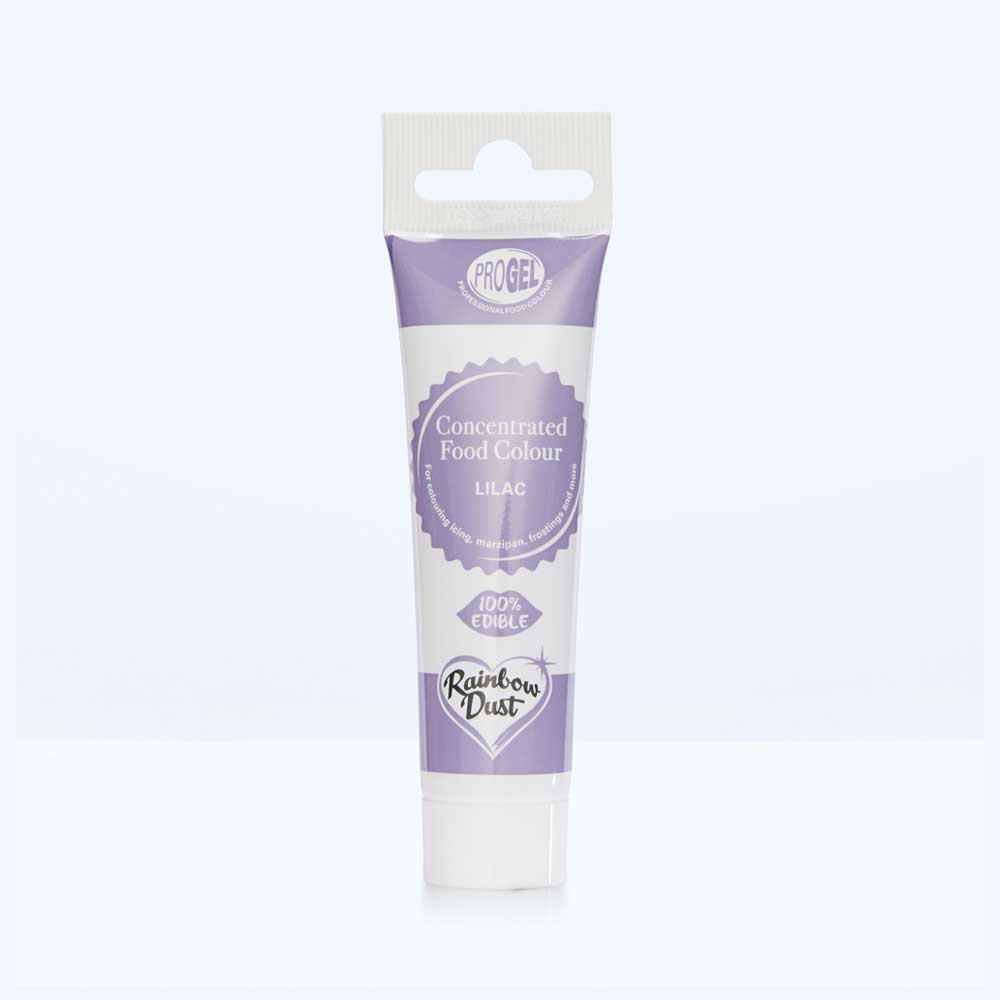 Lilac food colouring gel tube