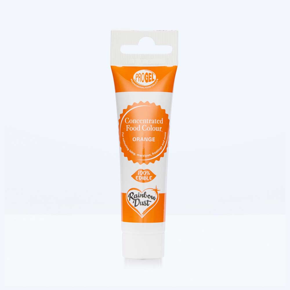 Orange food colouring gel tube