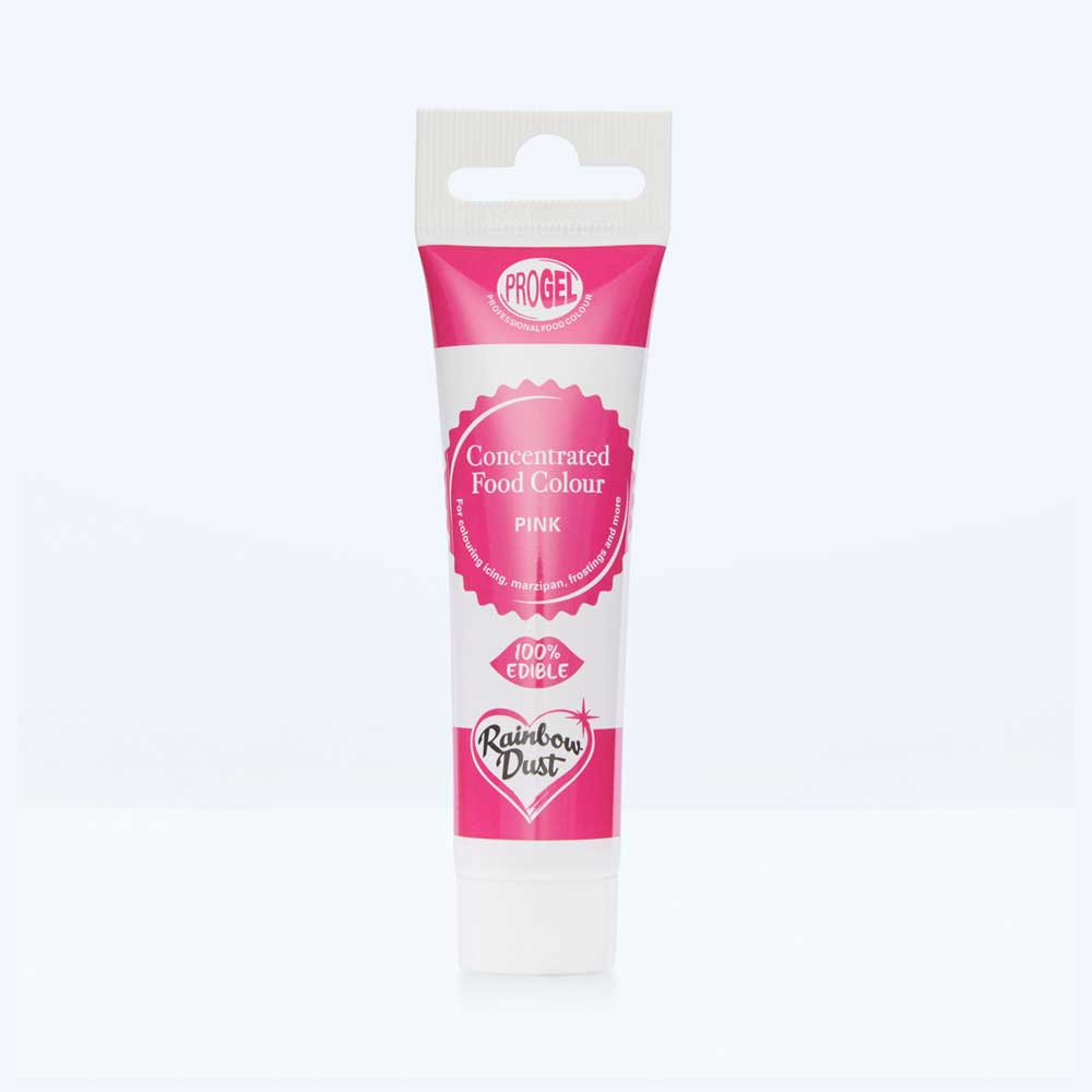 Pink food colouring gel tube